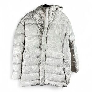Lululemon Down Puffer Jacket Size L Maple Metamorphosis Light Neutral Multi